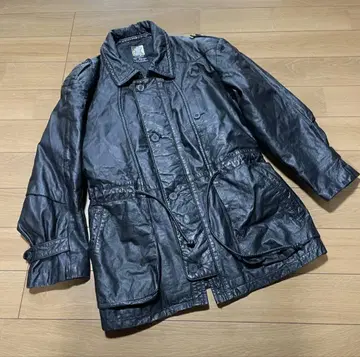 [ 새상품급 ] Mc Roman 가죽 자켓 블랙 천연 가죽 안감 퀼팅