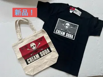 CREAM SODA 스컬 T셔츠와 토트백 세트