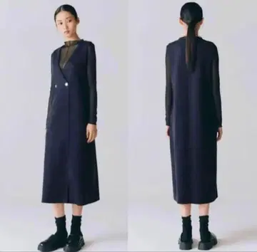 ZARA 더블 브레스트 페이크 스웨이드 오버롤 스커트 자라 XS