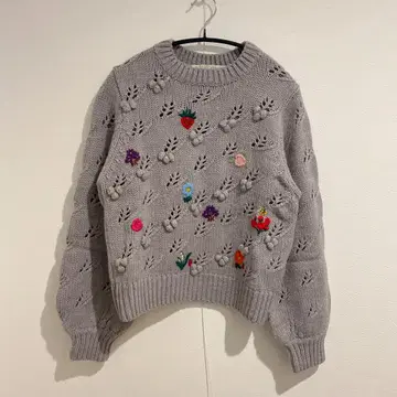 dot&stripes CHILD WOMAN 핸드 자수 니트 풀오버