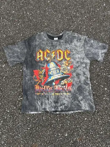 AC/DC 마블 무늬 티셔츠 ALL IN+