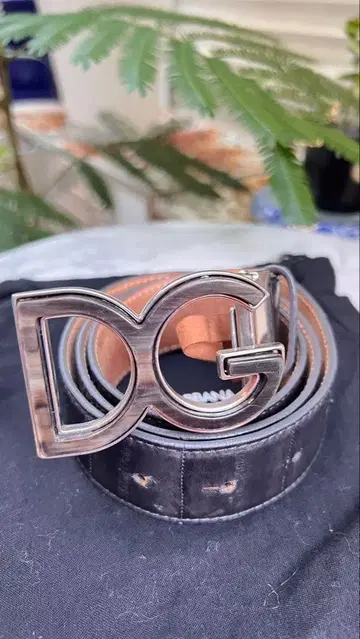 D&G 가죽 벨트 블랙 조정 가능