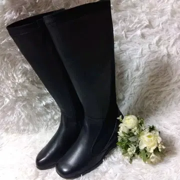 새상품급 fitfit 핏핏 블랙 가죽 롱 부츠 23