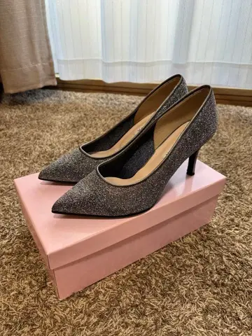 DIANA 글리터 하이힐 펌프스 실버 24.5cm