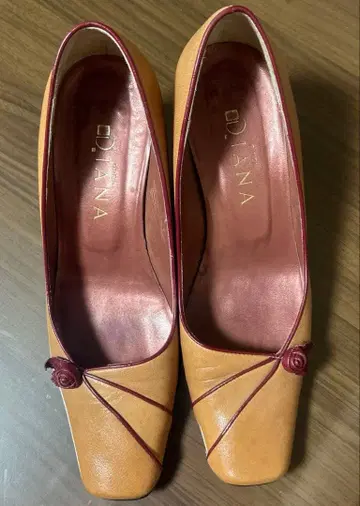 DIANA 베이지/와인 하이힐 펌프스