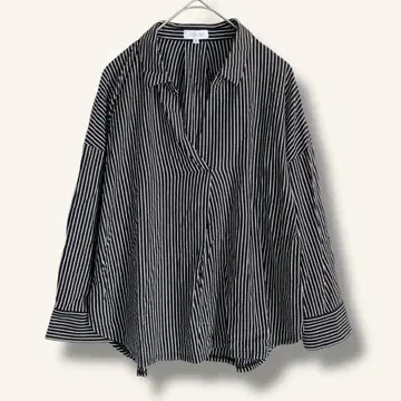 매킨토시 철학 스키퍼 블라우스 스트라이프 블랙