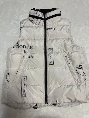 ALLUMETTE 아메트 프린트 다운 베스트 크림색 M~L 사이즈