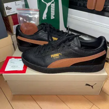 미사용 배송비 포함 PUMA TRAMP OG 블랙/브라운 주름 가죽