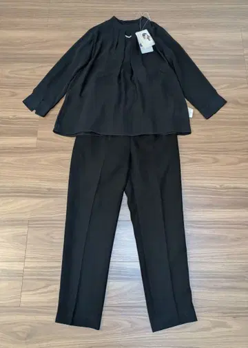 시마무라 레이나 호시 포멀 블랙 포멀 팬츠 블라우스 세트