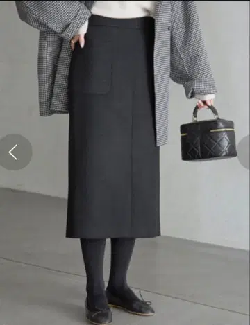 슬로브 이에나 소프트 멜톤 타이트 스커트 블랙 36