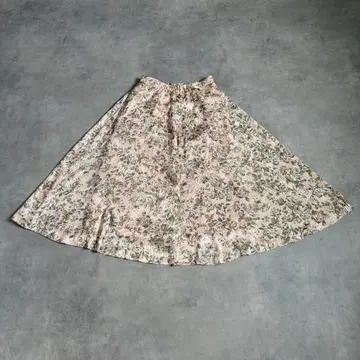 로즈 프린트 플레어 롱 스커트 페일 핑크 페어리 그런지