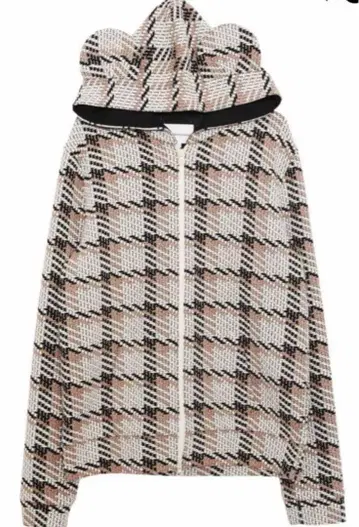 ORIMI QUILT JACQUARD BEAR HOODIE 24SS