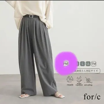 for/c 턱 와이드 팬츠 그레이 PM