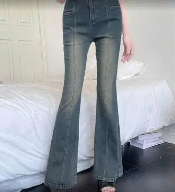 플레어 진 플레어 데님 여성용 블루