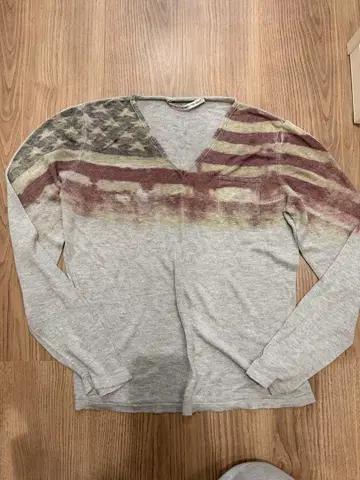 REIGN ITALIA 미국 국기 V넥 가디건