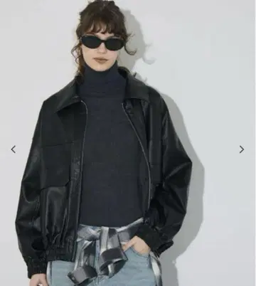 [ M 사이즈 ] coca 인조 가죽 오버 사이즈 자켓 블랙