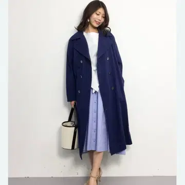 스픽 앤 스팬 제품 염색 오버코트 네이비