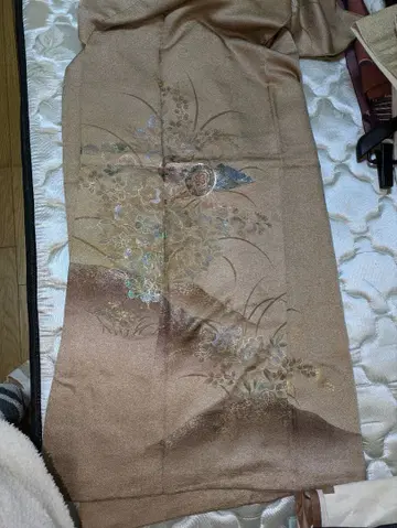 호몬기 꽃무늬 자수 베이지 얼룩 있음