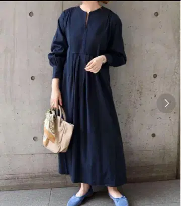 SHIPS any 워셔블 스티치 요크 원피스 네이비 가을