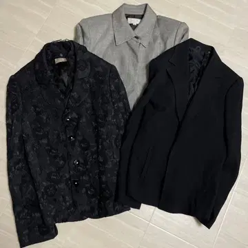 블랙 꽃무늬 자켓과 그레이 자켓 세트