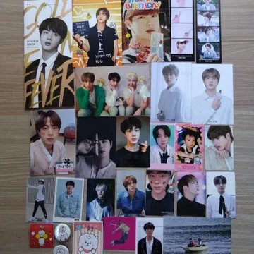 BTS JIN 진 포토 카드 엽서 미니 사진 캔뱃지 익명 배송