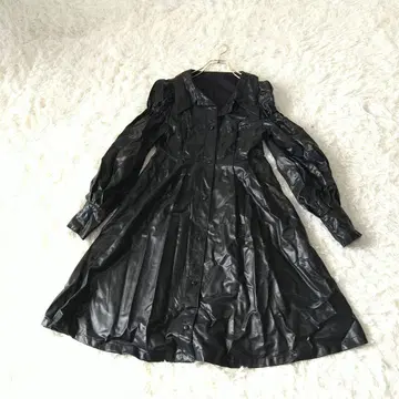 WEGO 위고 에코 가죽 플레어 셔츠 원피스 A라인 F 블랙