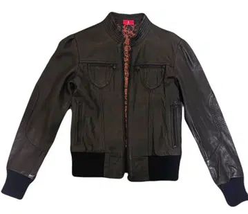 푸마 램 가죽 라이더스 가죽 재킷 블루종 안감 패턴