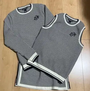 ZOY 3종 세트 체크 무늬 긴팔 베스트 스커트 세트 38