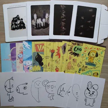 BTS 사진 프레임 세트 BT21 혜택 엽서 세트 익명 배송