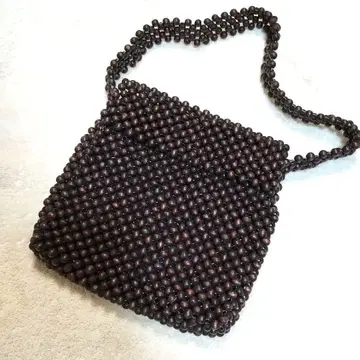 우드비즈 편직 다크 브라운 숄더백 빈티지