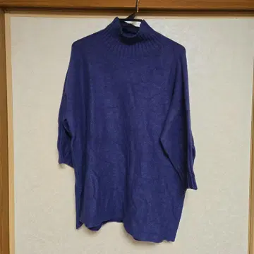 Sunway 보라색 터틀넥 스웨터 긴팔