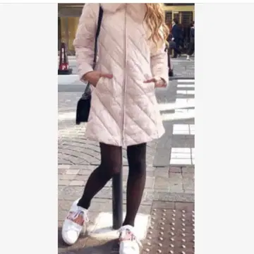 미셸 마카롱 롱 다운 코트 화이트