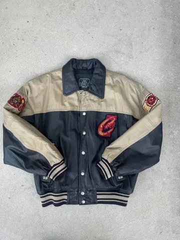 가죽 바시티 자켓