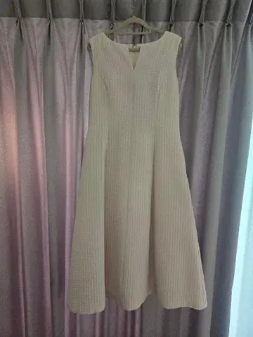 아나이 퍼프 자카드 플레어 원피스