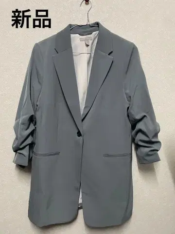 H&M 그레이 테일러드 자켓 S 사이즈 개더 슬리브
