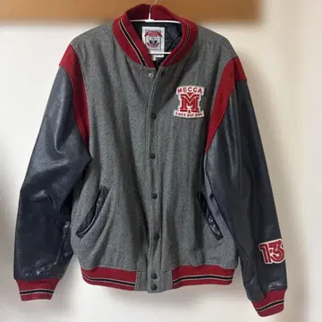 MECCA 바시티 자켓 그레이/레드/블랙