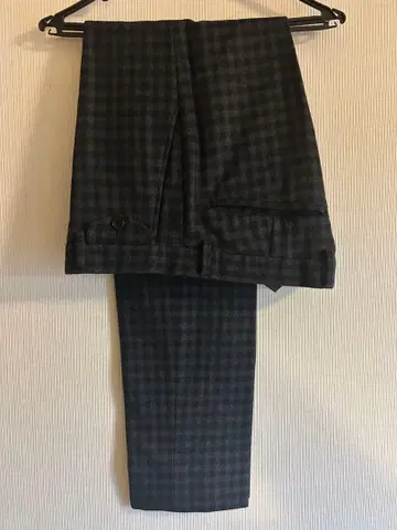 슬랙스 울 체크 남성용 비기