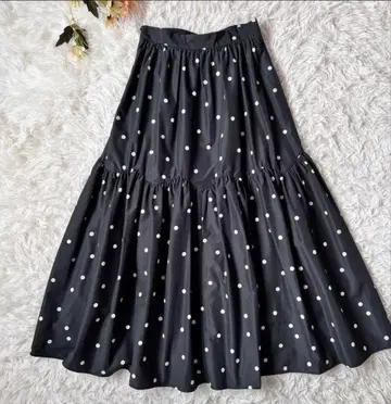 BEARDSLEY 비어즐리 도트 타프타 티어드 스커트