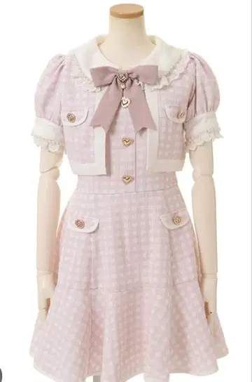 LIZLISA 자켓 레이어드 깅엄 체크 원피스