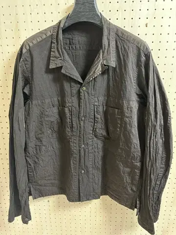 CLAMP 리몬타 나일론 오픈 카라 셔츠 자켓 다크 브라운