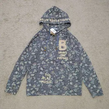 새상품 rough 브레멘 음악대 후드티 올 패턴 입체 자수