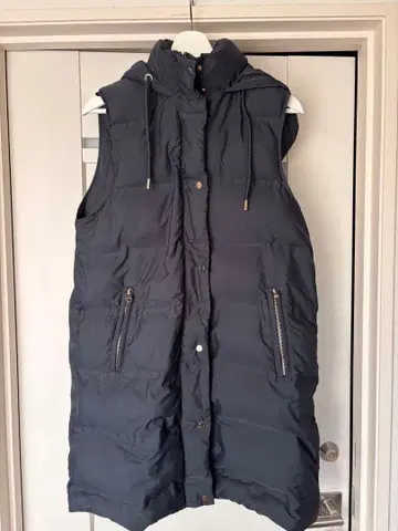 ZARA 롱 다운 베스트 네이비 M 사이즈