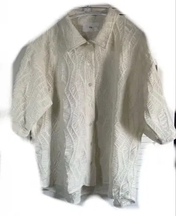 스콧 클럽 화이트 반팔 셔츠 M 사이즈 짜임 무늬