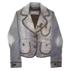 프리솔 여성용 데님 자켓 가죽 파이핑 size S
