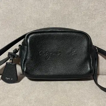 애니에스 베이 블랙 가죽 숄더백