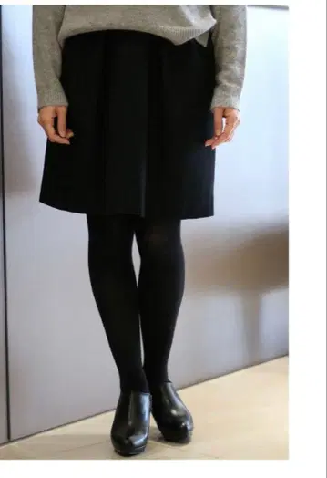 spick&span 램스울 턱 미디 스커트