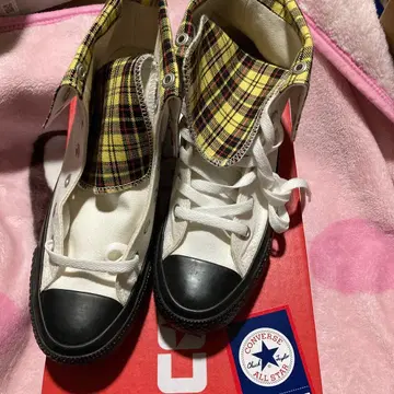 컨버스 올스타 하이컷 타탄 체크 화이트 블랙