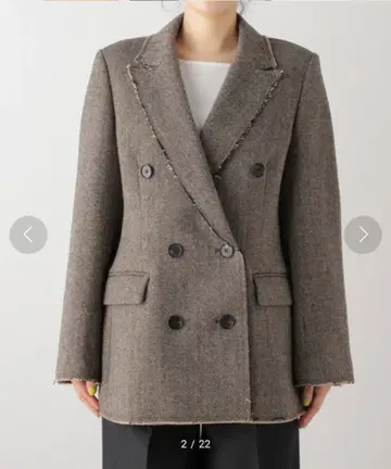 컨디션 최상 Plage 트위드 클래식 자켓 브라운 36