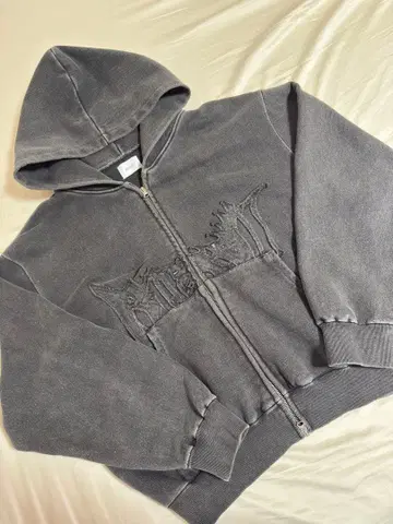 BlessU 그레이 후드 부착 후드티