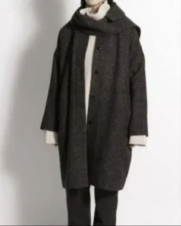 niko and - 울 혼방 글렌 머플러 옷깃 코트 F 글렌체크